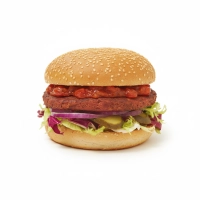 Burger  120g of 180g met kaas, Apollo, tomatenchutney sause,Augurt, sla en rode ui. 