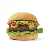 classic burger  120g of 180g met guacamole, jalapeño komkommer, sla, tomaat.,ui en rode peper